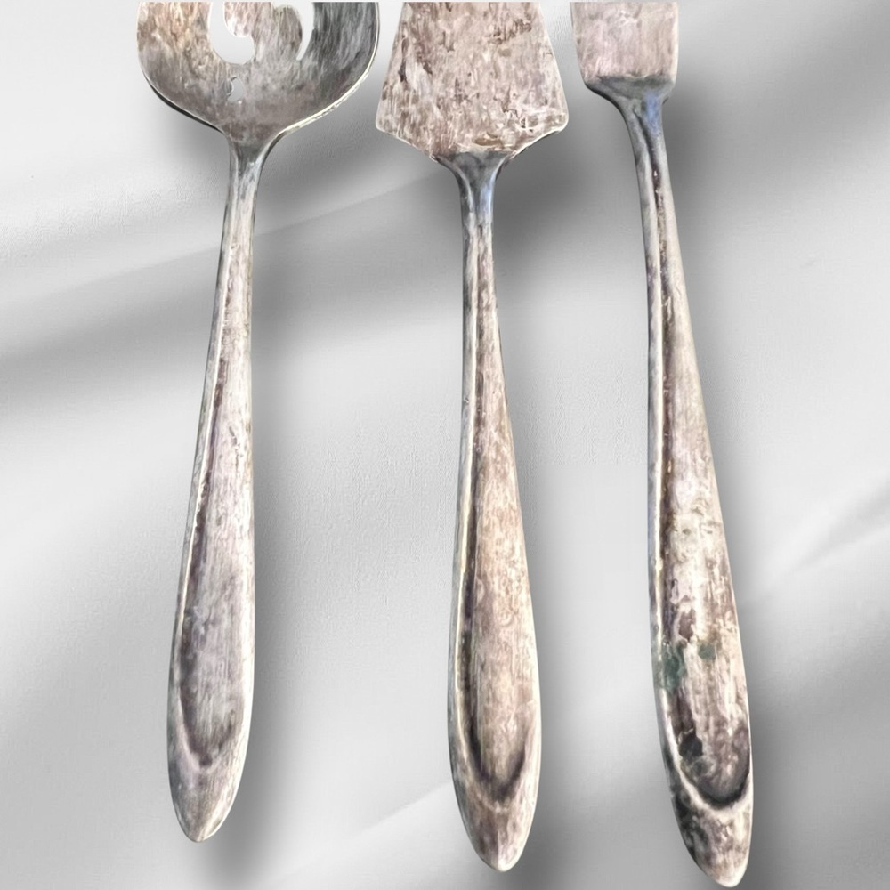 VTG MCM Meriden Silverplate Co. First Lady 5 pc Hostess Serving Set 6.5” - Picture 13 of 15